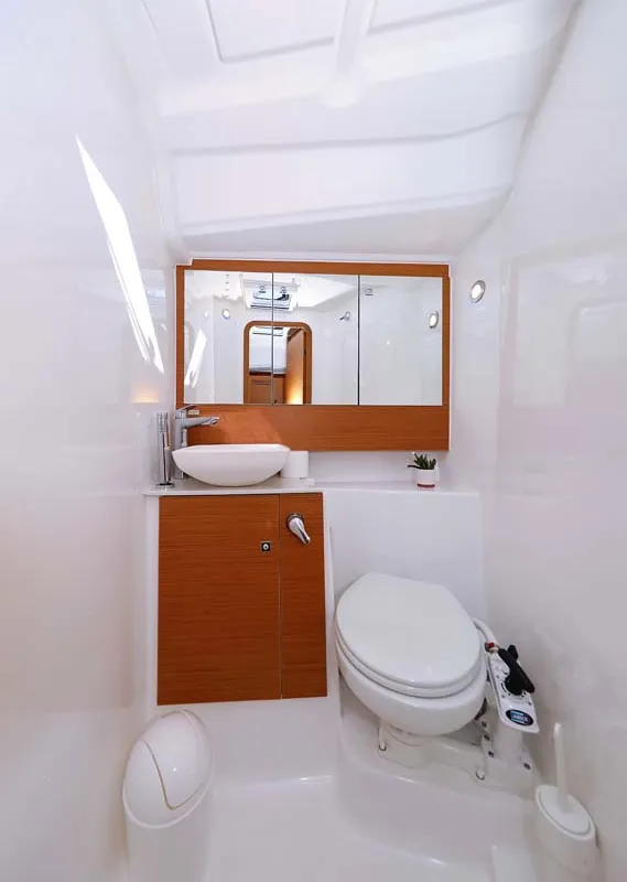 Cabin on Marista, a Dufour 430 sailboat at Jezera, Croatia