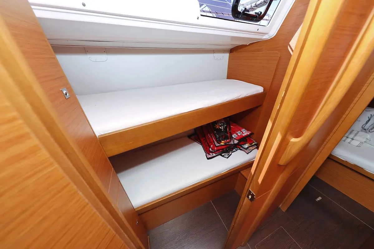Cabin on Marista, a Dufour 430 sailboat at Jezera, Croatia