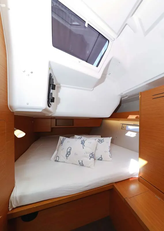 Cabin on Marista, a Dufour 430 sailboat at Jezera, Croatia