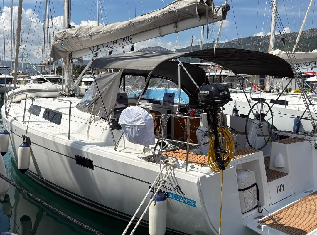 Exterior view of Ivy, a Hanse 415 sailboat at Grad Kaštela, Croatia