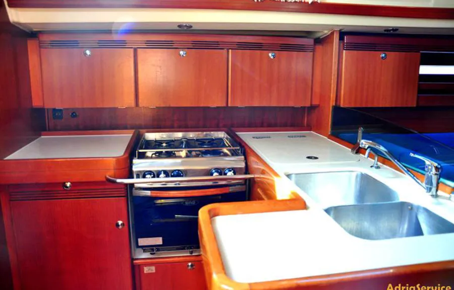 Galley of Happy As, a Dufour 44 sailboat at Izola / Isola, Slovenia