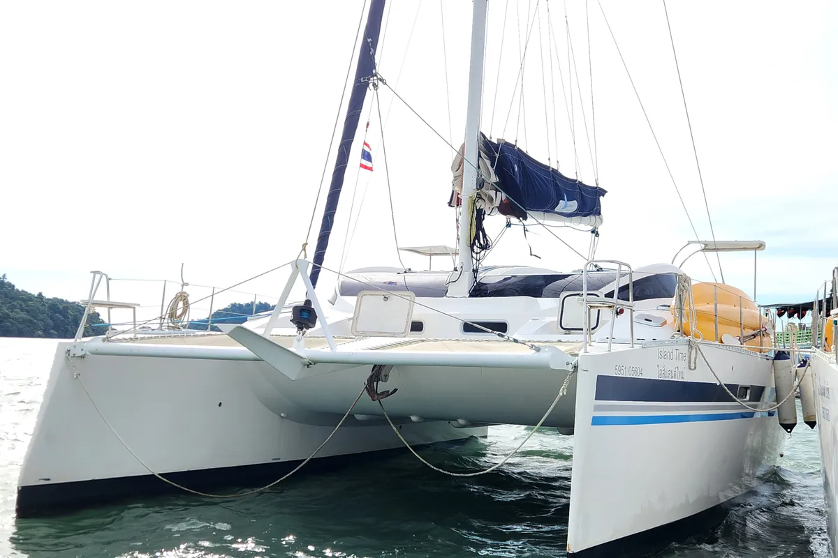 Exterior view of Sunrise, a Island Spirit 38 catamaran at Baan Salak Phet, Thailand