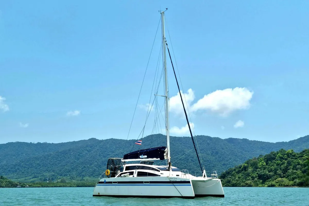 Exterior view of Sunrise, a Island Spirit 38 catamaran at Baan Salak Phet, Thailand