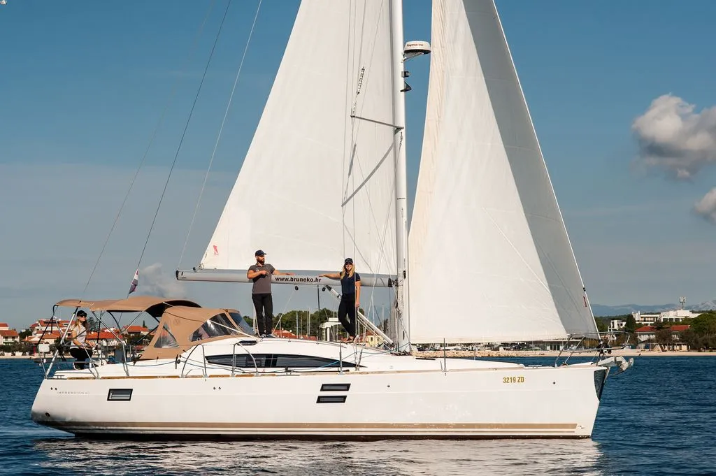 Exterior view of Dos Bandidos, a Elan Impression 40 sailboat at Zadar, Croatia