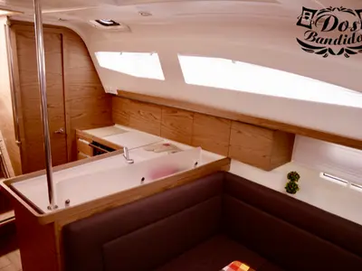 Cabin on Dos Bandidos, a Elan Impression 40 sailboat at Zadar, Croatia