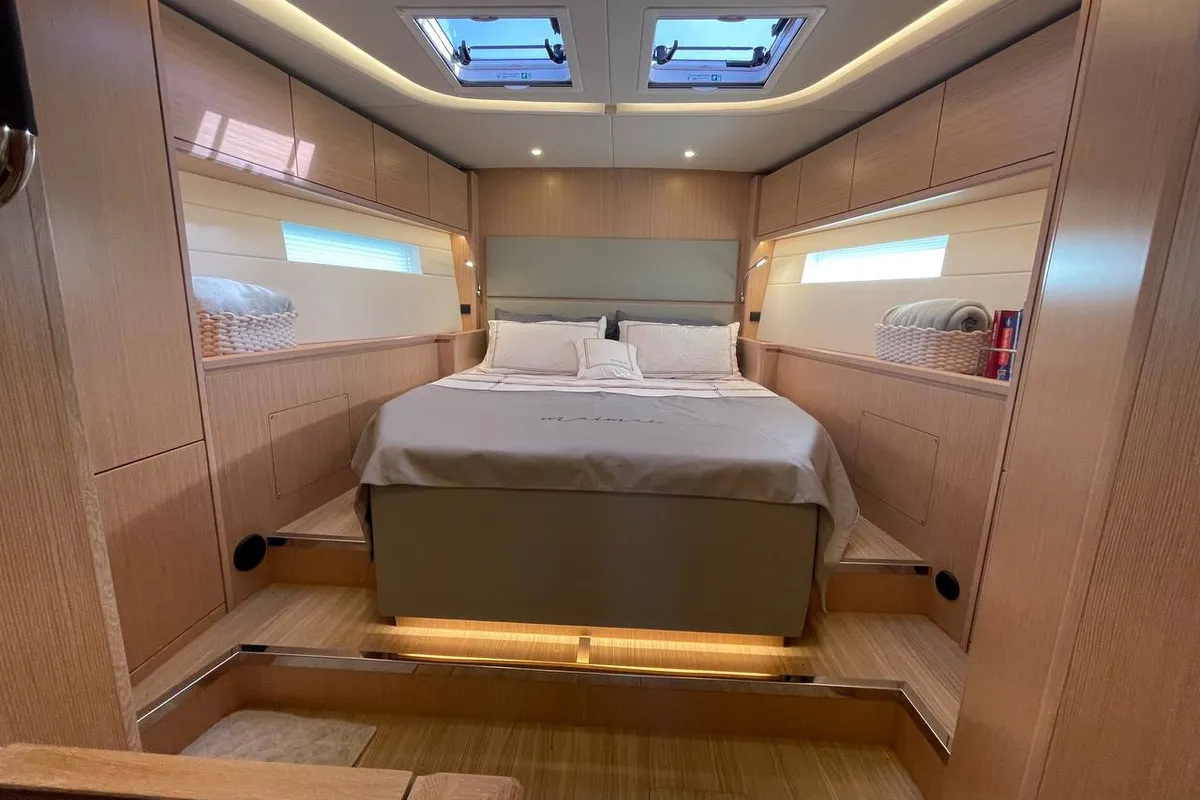 Cabin on Mai Mai, a Bavaria C57 sailboat at Castellammare di Stabia, Italy