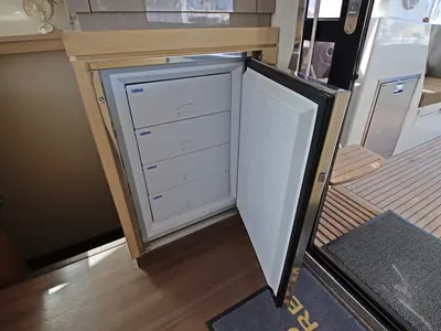 Galley of Felicia, a Fountaine Pajot Saona 47 Quintet catamaran at Općina Rogoznica, Croatia