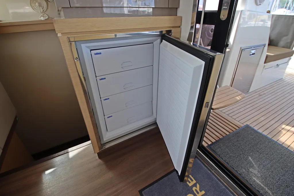 Galley of Felicia, a Fountaine Pajot Saona 47 Quintet catamaran at Općina Rogoznica, Croatia