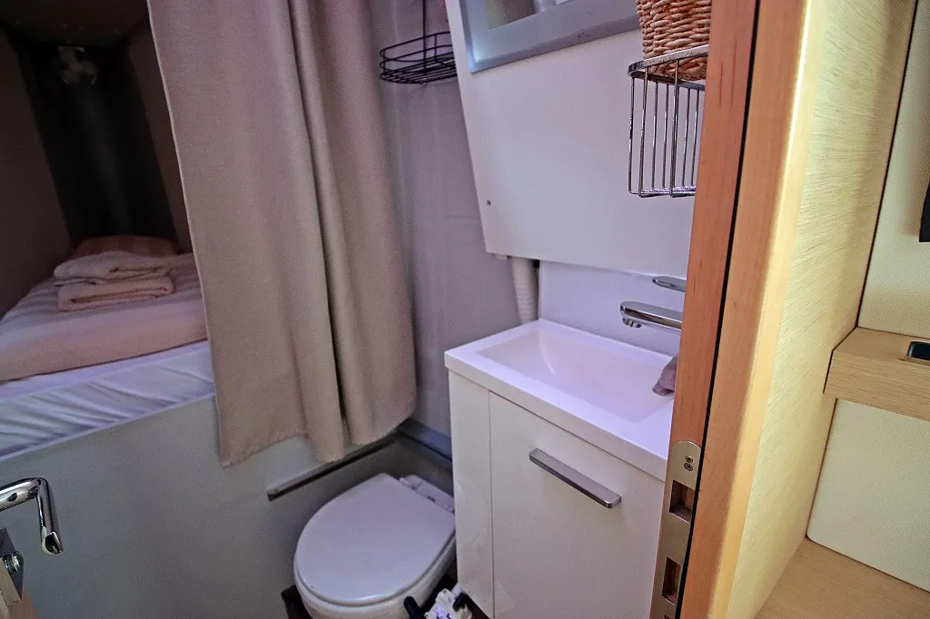 Head on Felicia, a Fountaine Pajot Saona 47 Quintet catamaran at Općina Rogoznica, Croatia