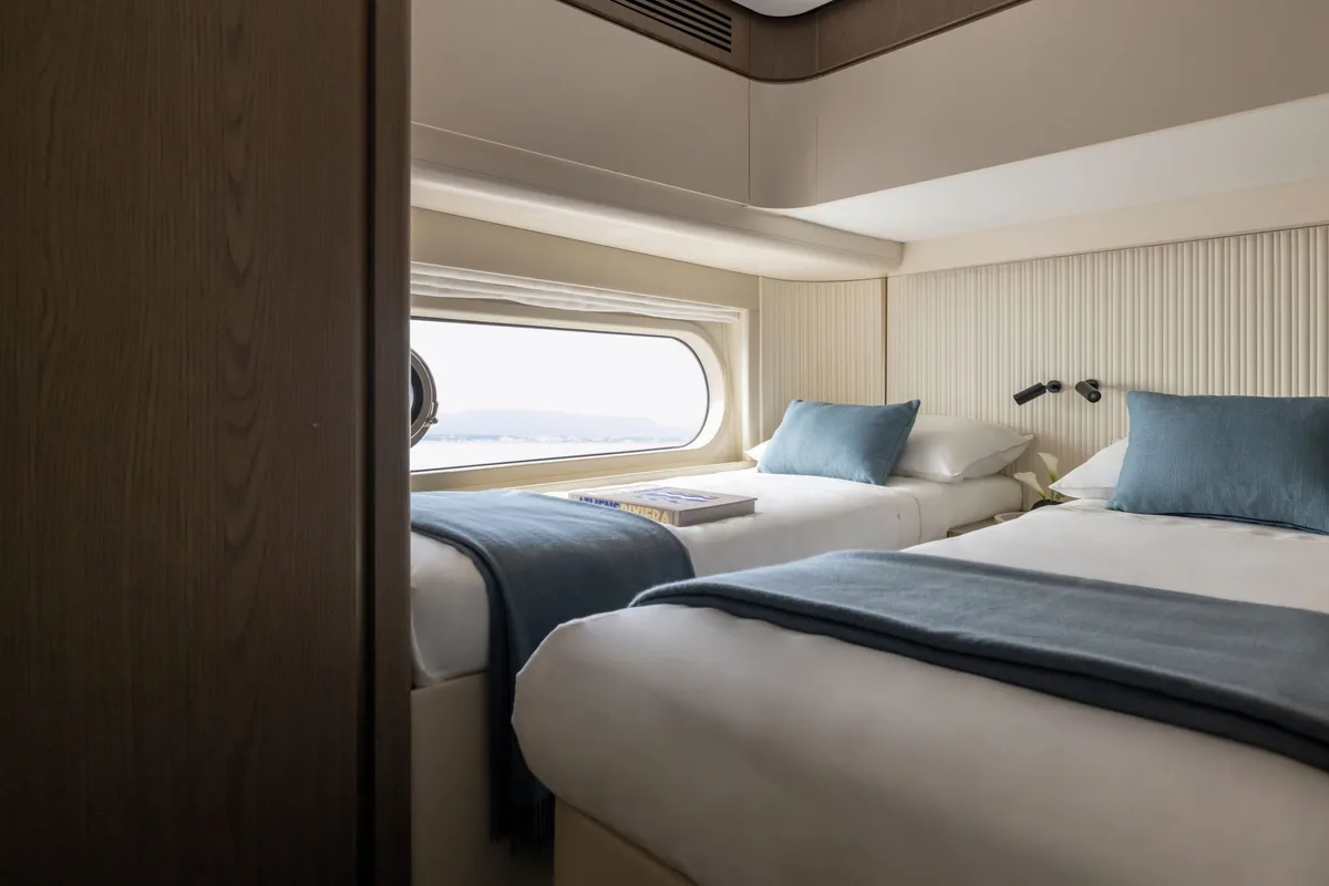 Cabin on Olivia, a Azimut Magellano 60 motorboat at Grad Šibenik, Croatia