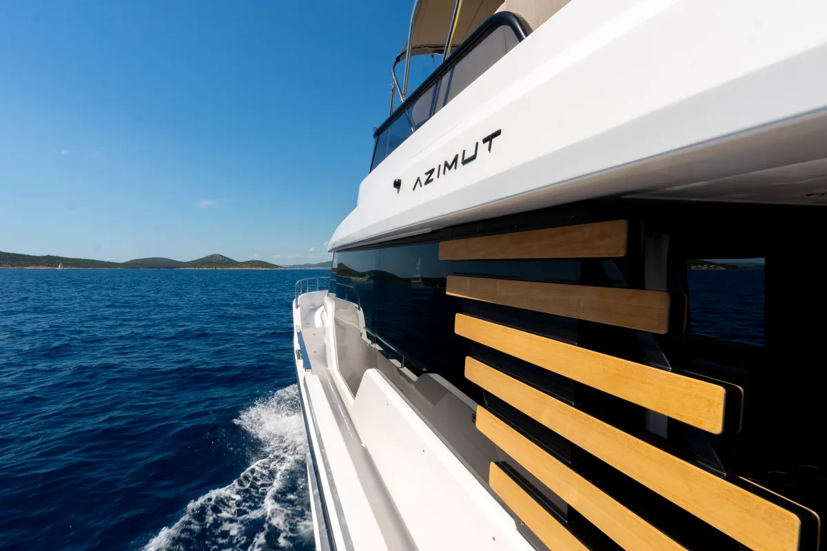 Olivia, a Azimut Magellano 60 motorboat at Grad Šibenik, Croatia