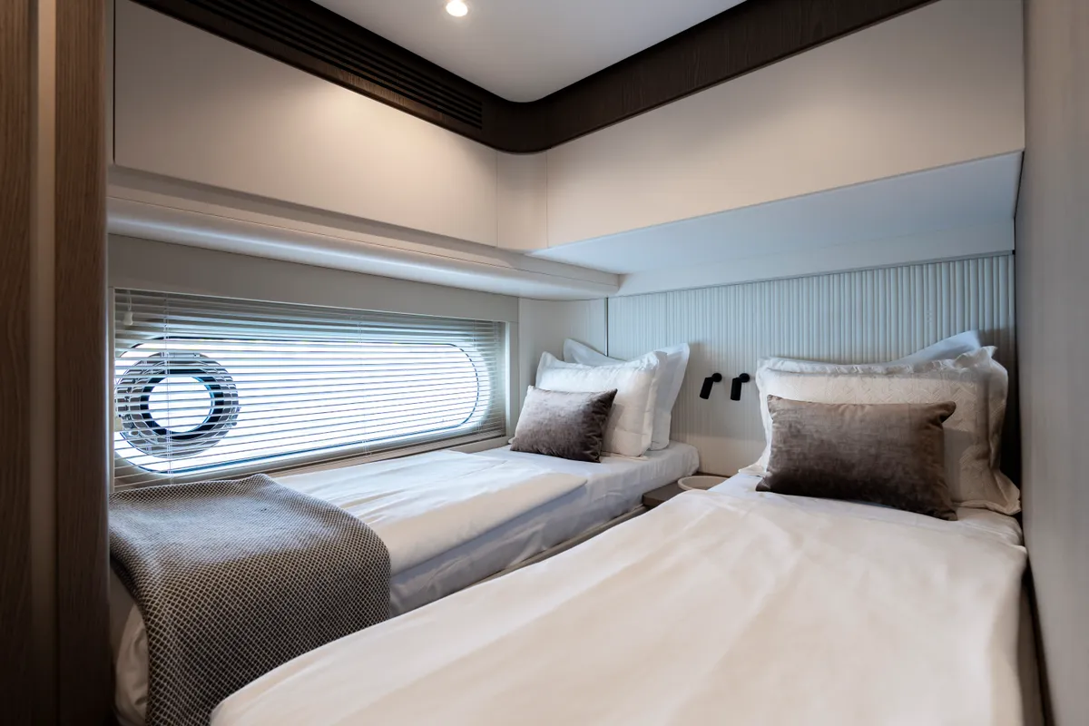 Cabin on Olivia, a Azimut Magellano 60 motorboat at Grad Šibenik, Croatia