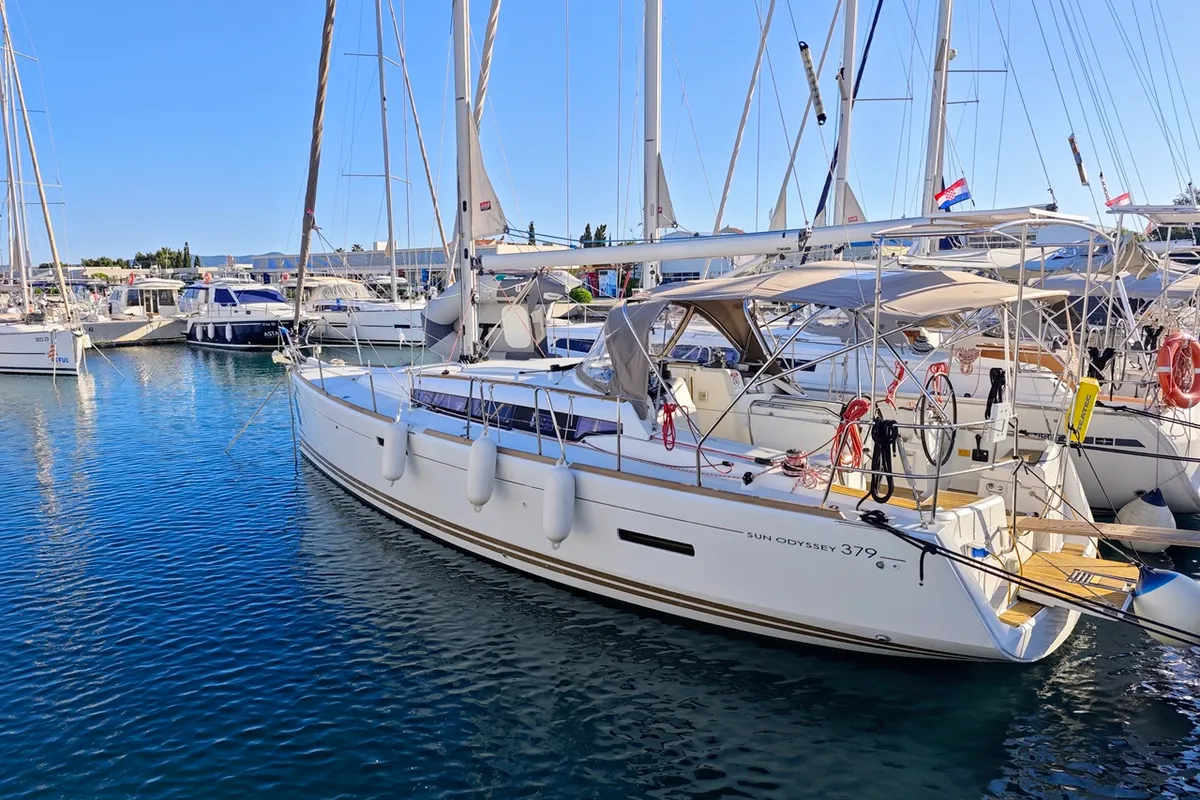 Exterior view of Soprano, a Jeanneau Sun Odyssey 379 sailboat at Općina Sukošan, Croatia