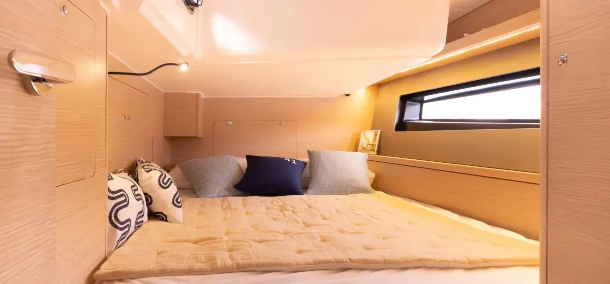 Cabin on Sunsail 41.3 Premium, a Dufour 41 sailboat at English Harbour, Antigua and Barbuda
