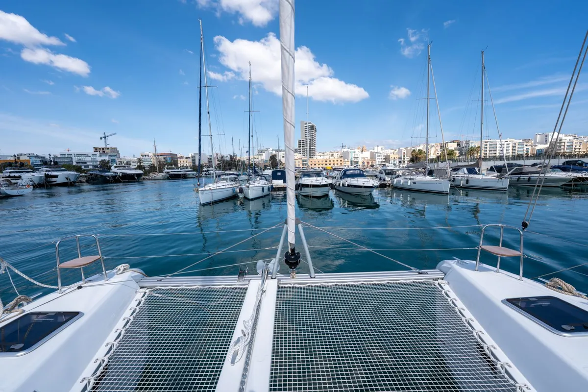 Don Selmi, a Lagoon 42 catamaran at Ta' Xbiex, Malta