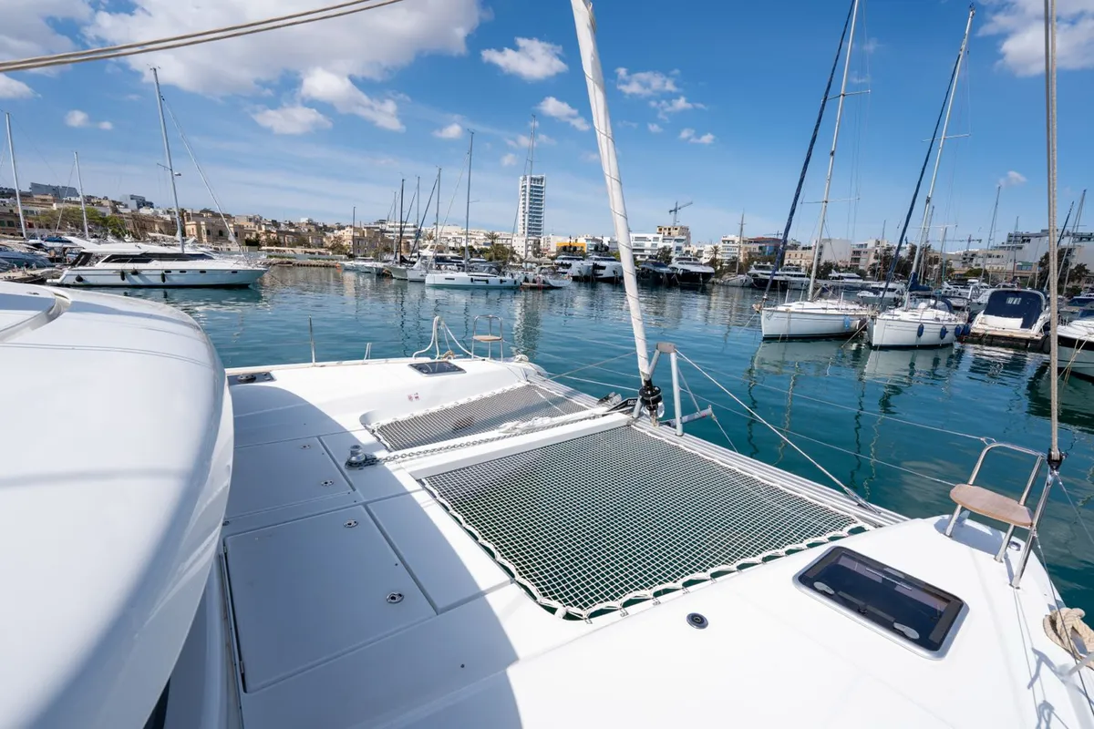 Don Selmi, a Lagoon 42 catamaran at Ta' Xbiex, Malta