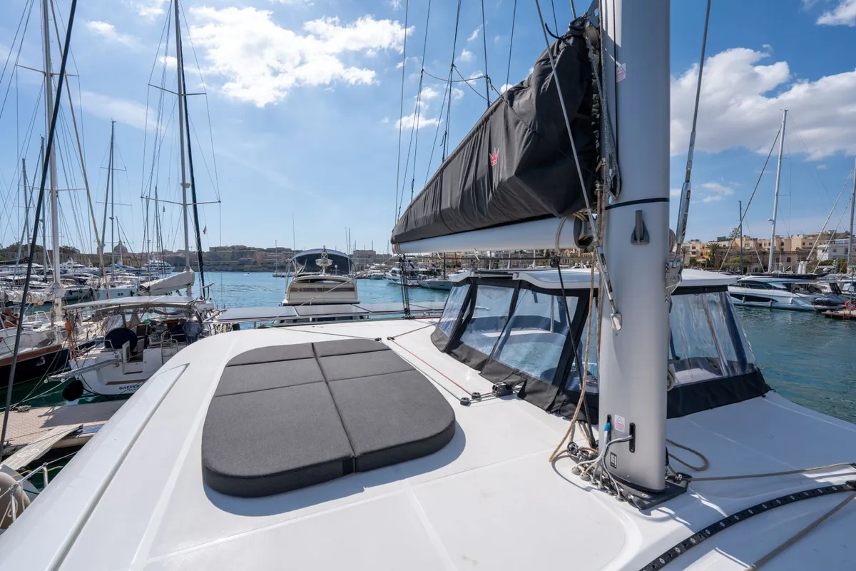 Don Selmi, a Lagoon 42 catamaran at Ta' Xbiex, Malta