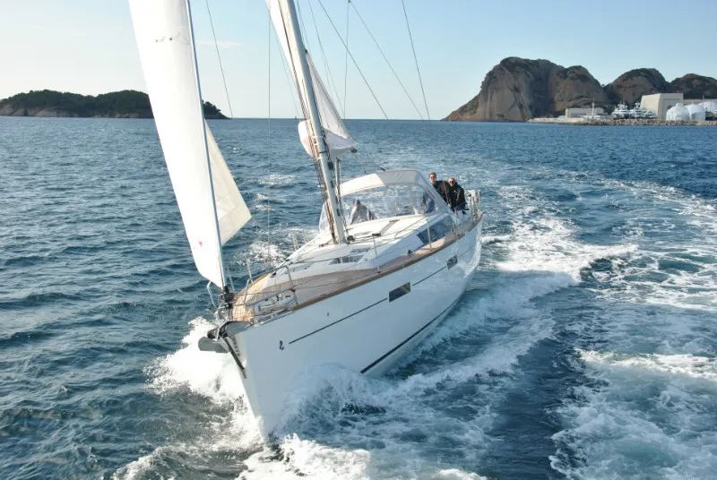 Exterior view of Stella(K), a Beneteau Oceanis 45 sailboat at Municipal Unit of Lefkada, Greece