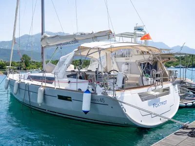 Foxtrot, a Beneteau Oceanis 45 sailboat at Đuraševići, Montenegro