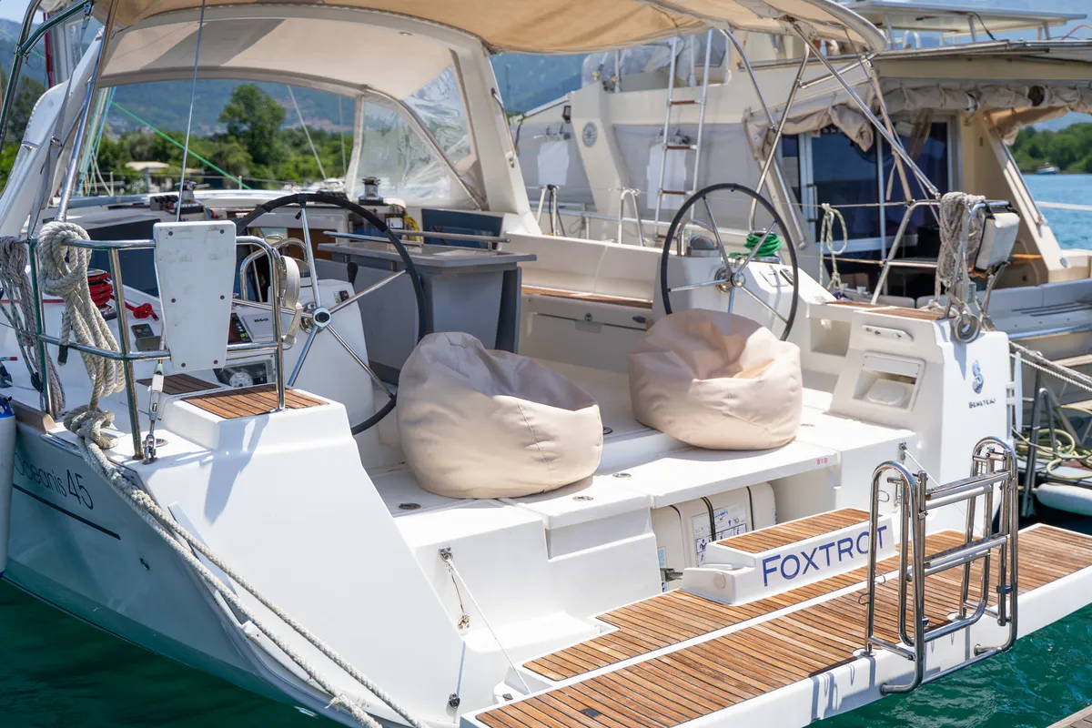 Foxtrot, a Beneteau Oceanis 45 sailboat at Đuraševići, Montenegro