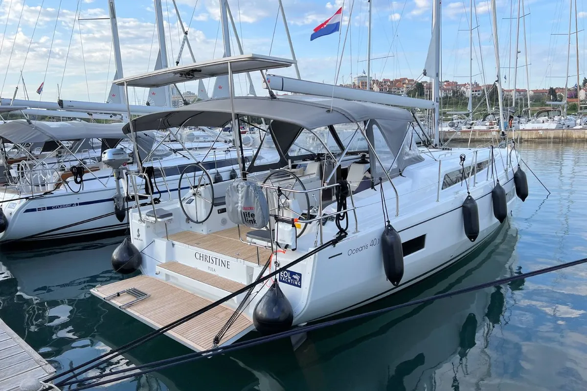 Exterior view of Christine, a Beneteau Oceanis 40.1 sailboat at Grad Pula, Croatia