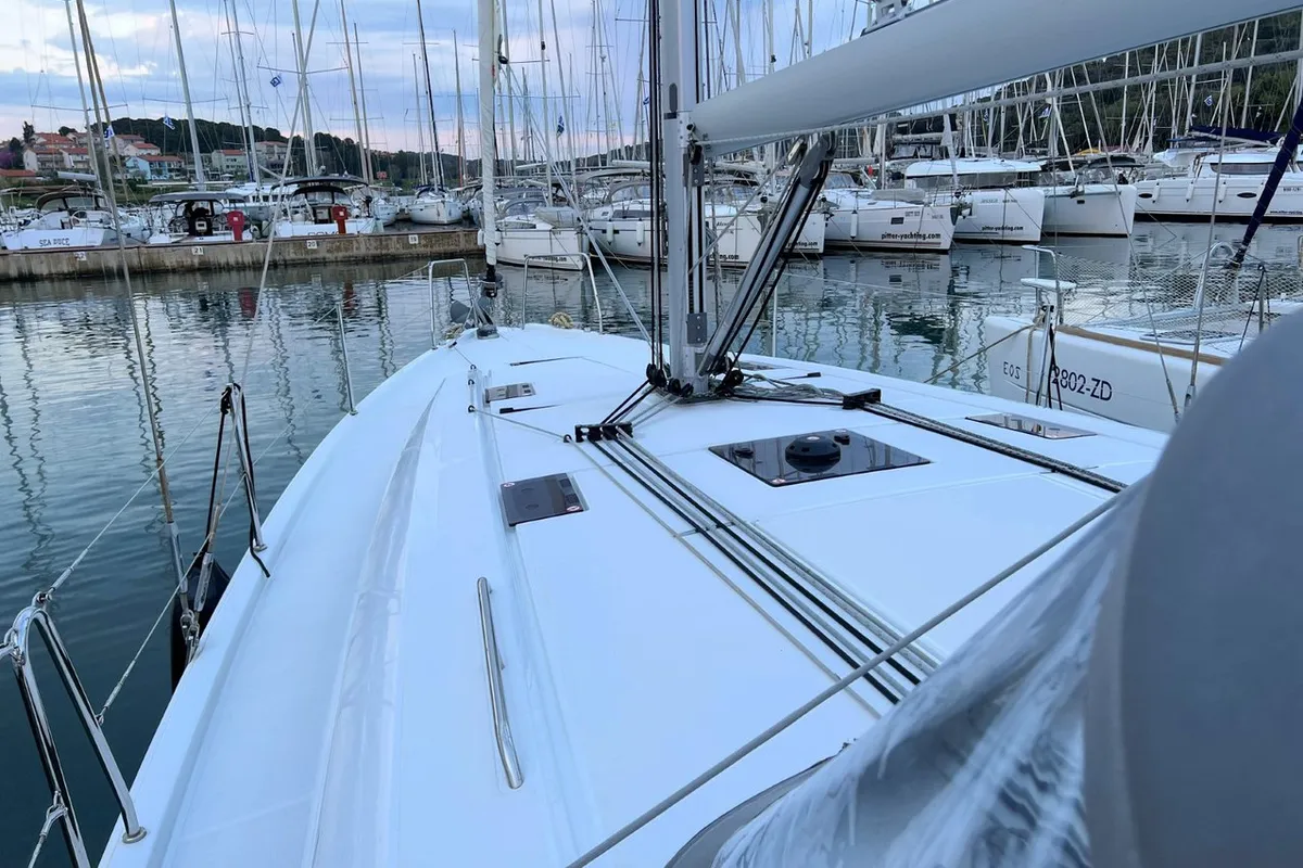 Deck of Christine, a Beneteau Oceanis 40.1 sailboat at Grad Pula, Croatia