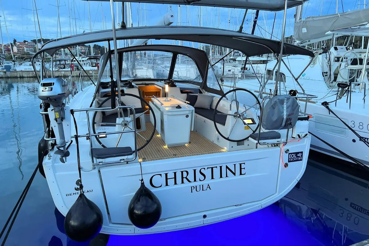 Exterior view of Christine, a Beneteau Oceanis 40.1 sailboat at Grad Pula, Croatia