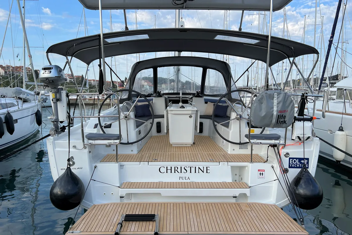 Cockpit of Christine, a Beneteau Oceanis 40.1 sailboat at Grad Pula, Croatia