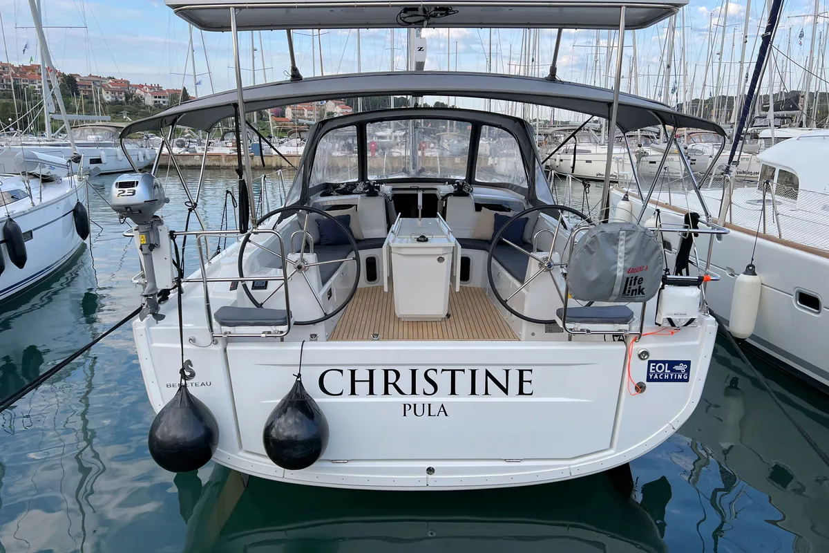 Cockpit of Christine, a Beneteau Oceanis 40.1 sailboat at Grad Pula, Croatia