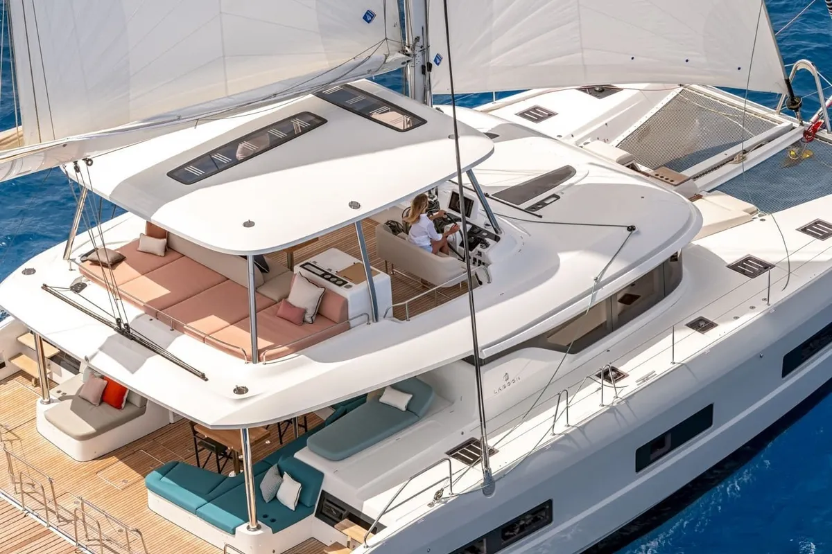 Seas The Day, a Lagoon 55 catamaran at Seget Donji, Croatia