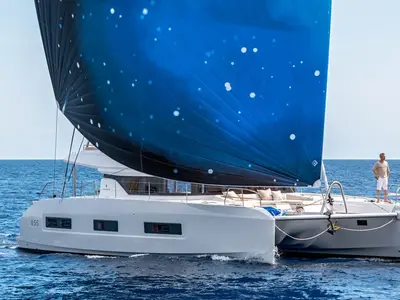 Seas The Day, a Lagoon 55 catamaran at Seget Donji, Croatia