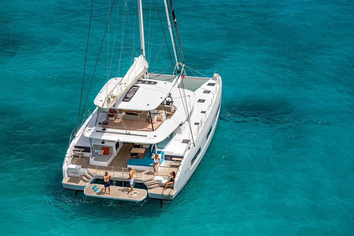Seas The Day, a Lagoon 55 catamaran at Seget Donji, Croatia