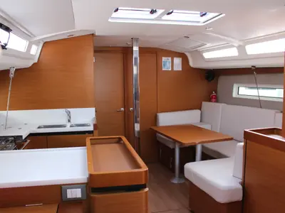 Salon of Sunsail 44 So Classic, a Jeanneau Sun Odyssey 440 sailboat at Municipal Unit of Lefkada, Greece