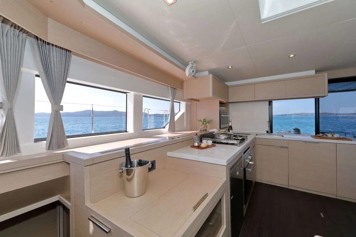 Galley of Champagne Please, a Lagoon 55 catamaran at Kaštela, Croatia