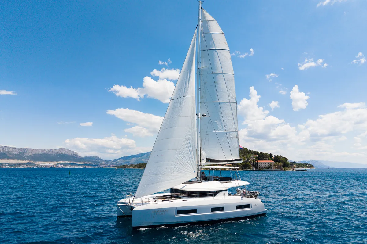 Champagne Please, a Lagoon 55 catamaran at Kaštela, Croatia