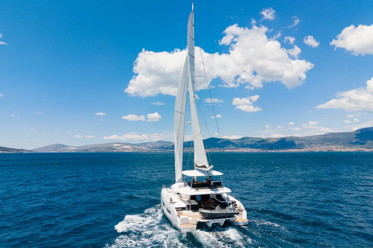 Champagne Please, a Lagoon 55 catamaran at Kaštela, Croatia