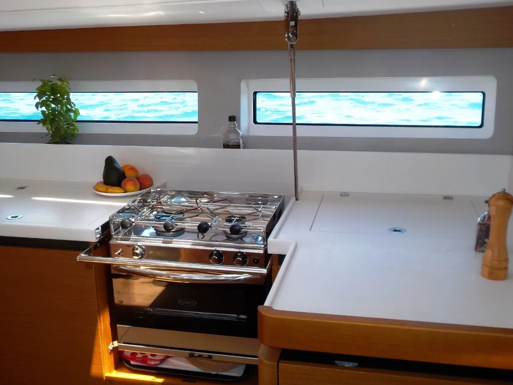 BELLATRIX, a Jeanneau Sun Odyssey 490 sailboat at Benitses, Greece