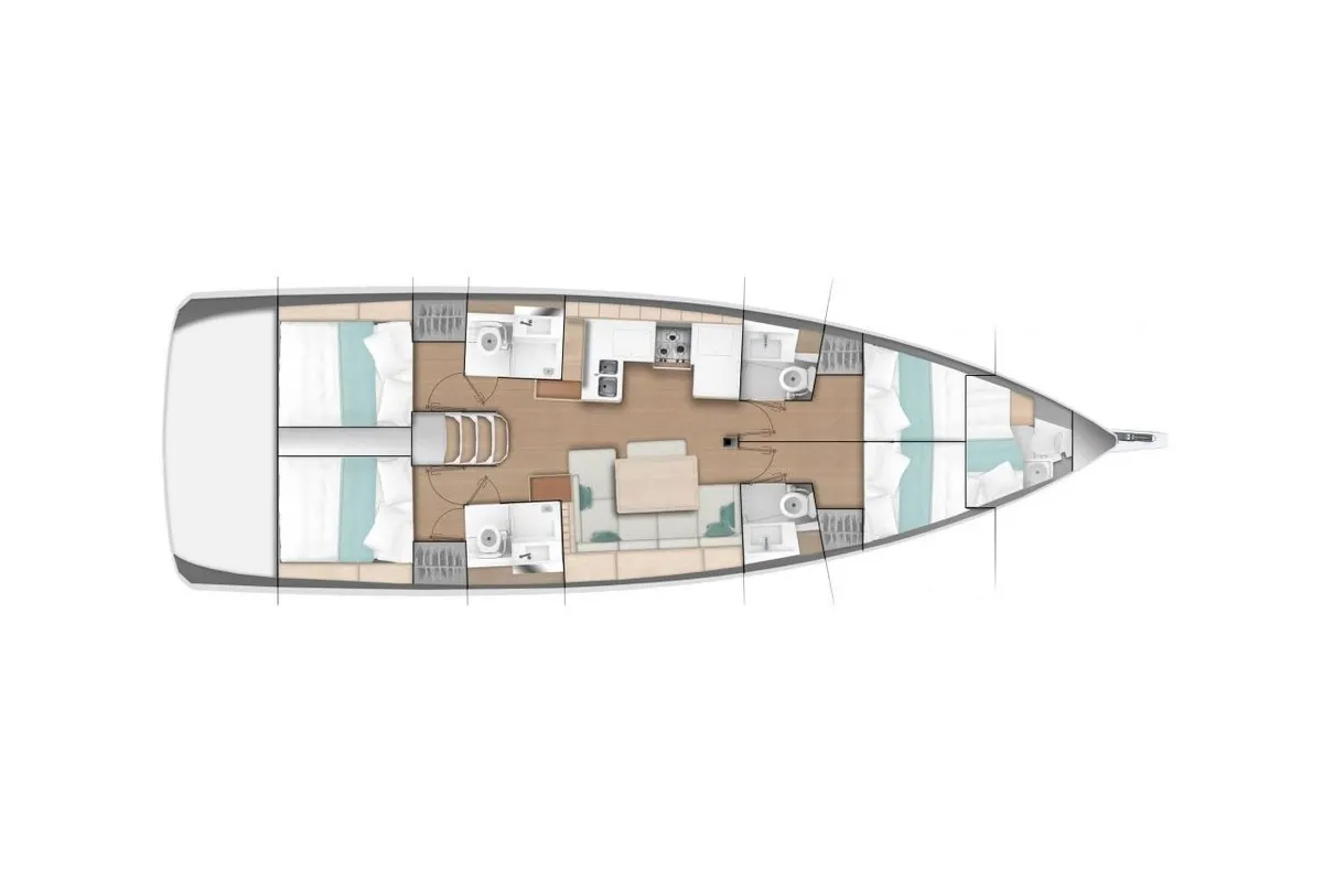 BELLATRIX, a Jeanneau Sun Odyssey 490 sailboat at Benitses, Greece