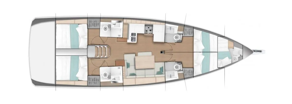 BELLATRIX, a Jeanneau Sun Odyssey 490 sailboat at Benitses, Greece