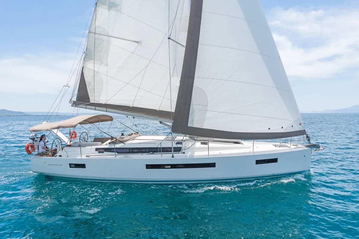 BELLATRIX, a Jeanneau Sun Odyssey 490 sailboat at Benitses, Greece