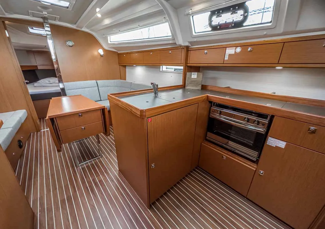 Galley of Scala, a Bavaria Cruiser 37 sailboat at Grad Pula, Croatia
