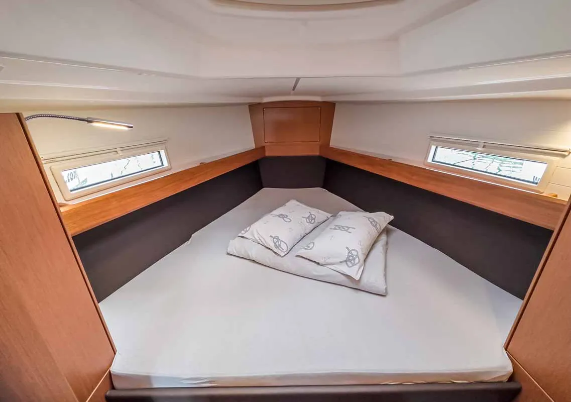 Cabin on Scala, a Bavaria Cruiser 37 sailboat at Grad Pula, Croatia