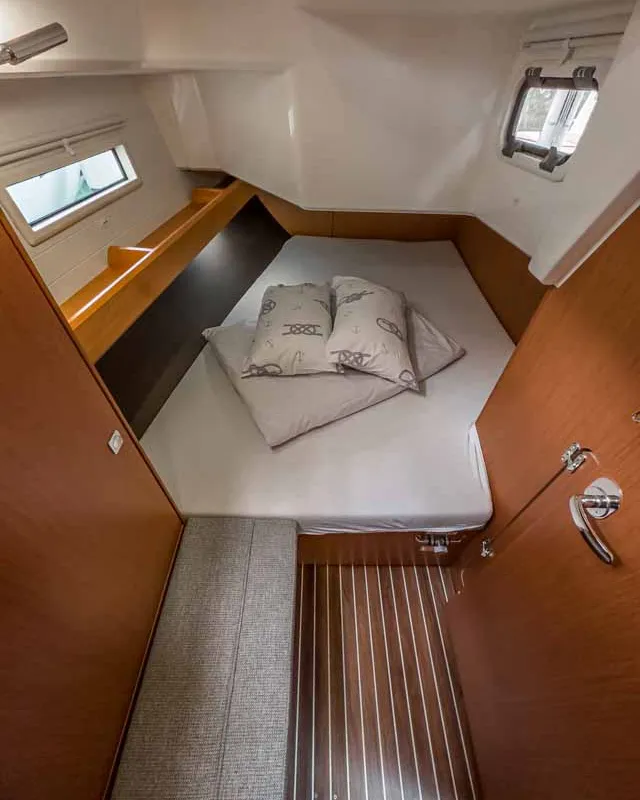 Cabin on Scala, a Bavaria Cruiser 37 sailboat at Grad Pula, Croatia