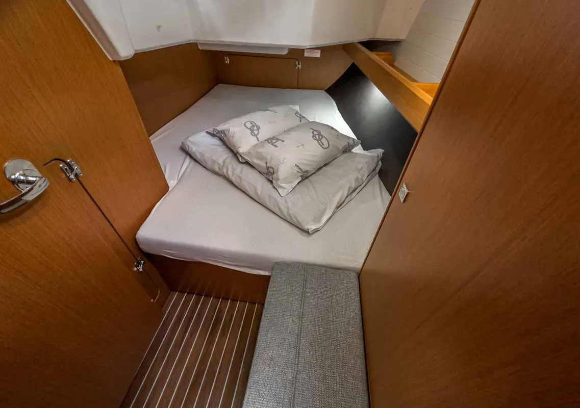 Cabin on Scala, a Bavaria Cruiser 37 sailboat at Grad Pula, Croatia