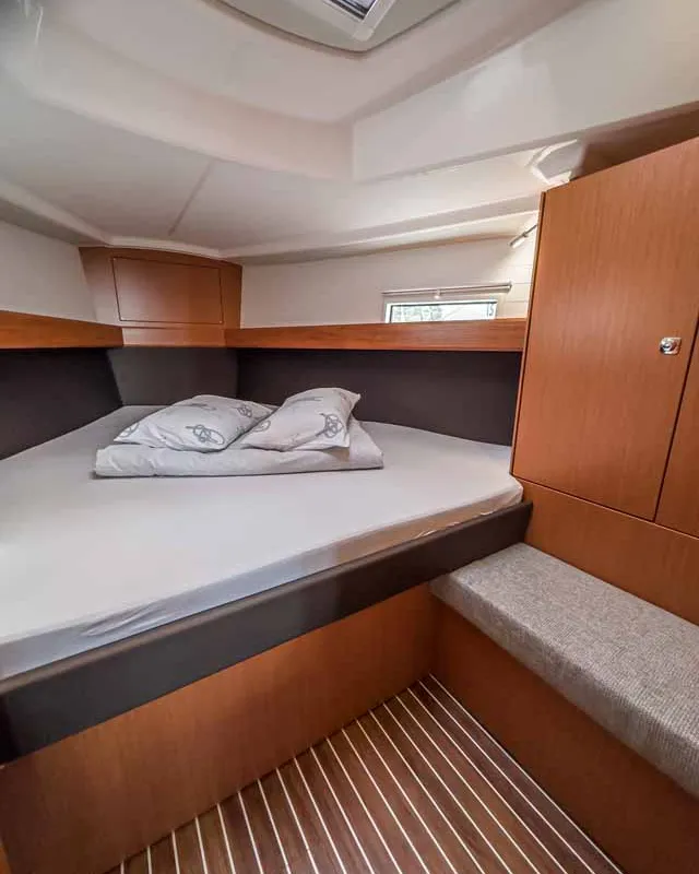 Cabin on Scala, a Bavaria Cruiser 37 sailboat at Grad Pula, Croatia