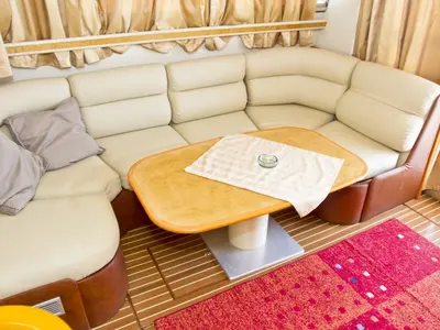 Salon of Antares II, a Princess 470 motorboat at Primošten, Croatia