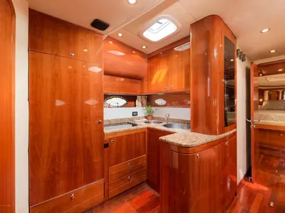 Galley of Lady Tania, a Dalla Pieta 48 motor yacht at Split, Croatia