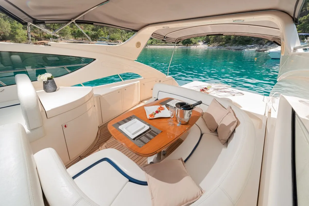 Exterior view of Lady Tania, a Dalla Pieta 48 motor yacht at Split, Croatia