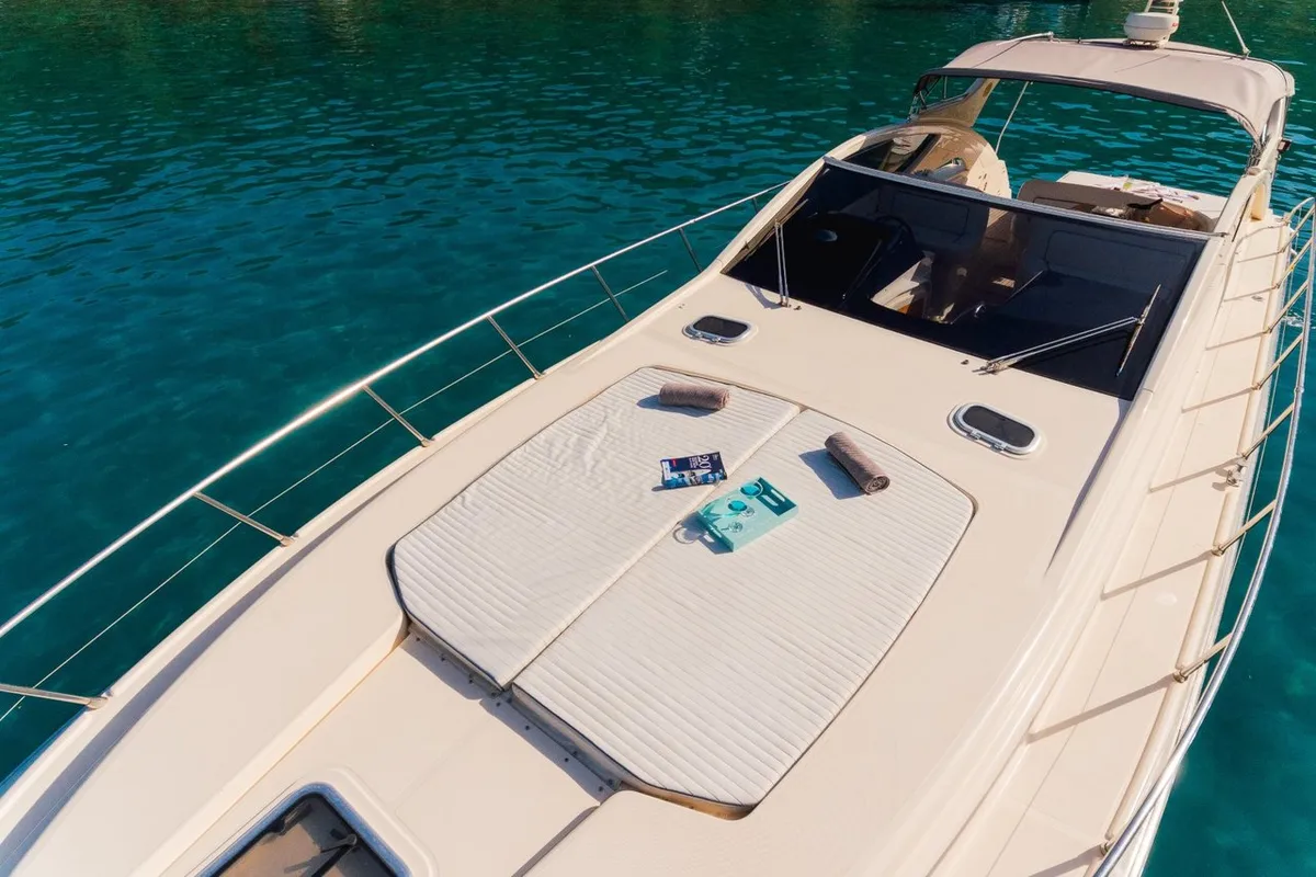 Deck of Lady Tania, a Dalla Pieta 48 motor yacht at Split, Croatia