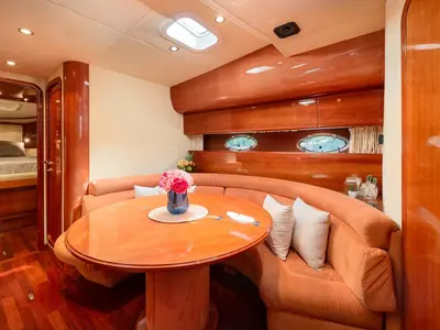 Salon of Lady Tania, a Dalla Pieta 48 motor yacht at Split, Croatia